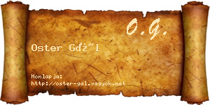 Oster Gál névjegykártya